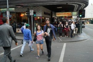 Melbourne city sidewalk