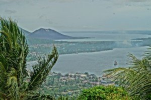 Scenic view of Rabaul and surrounding area