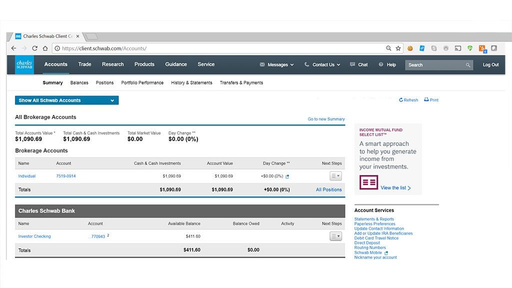 Brokerage-&-Checking Charles Schwab Brokerage & Checking Accounts